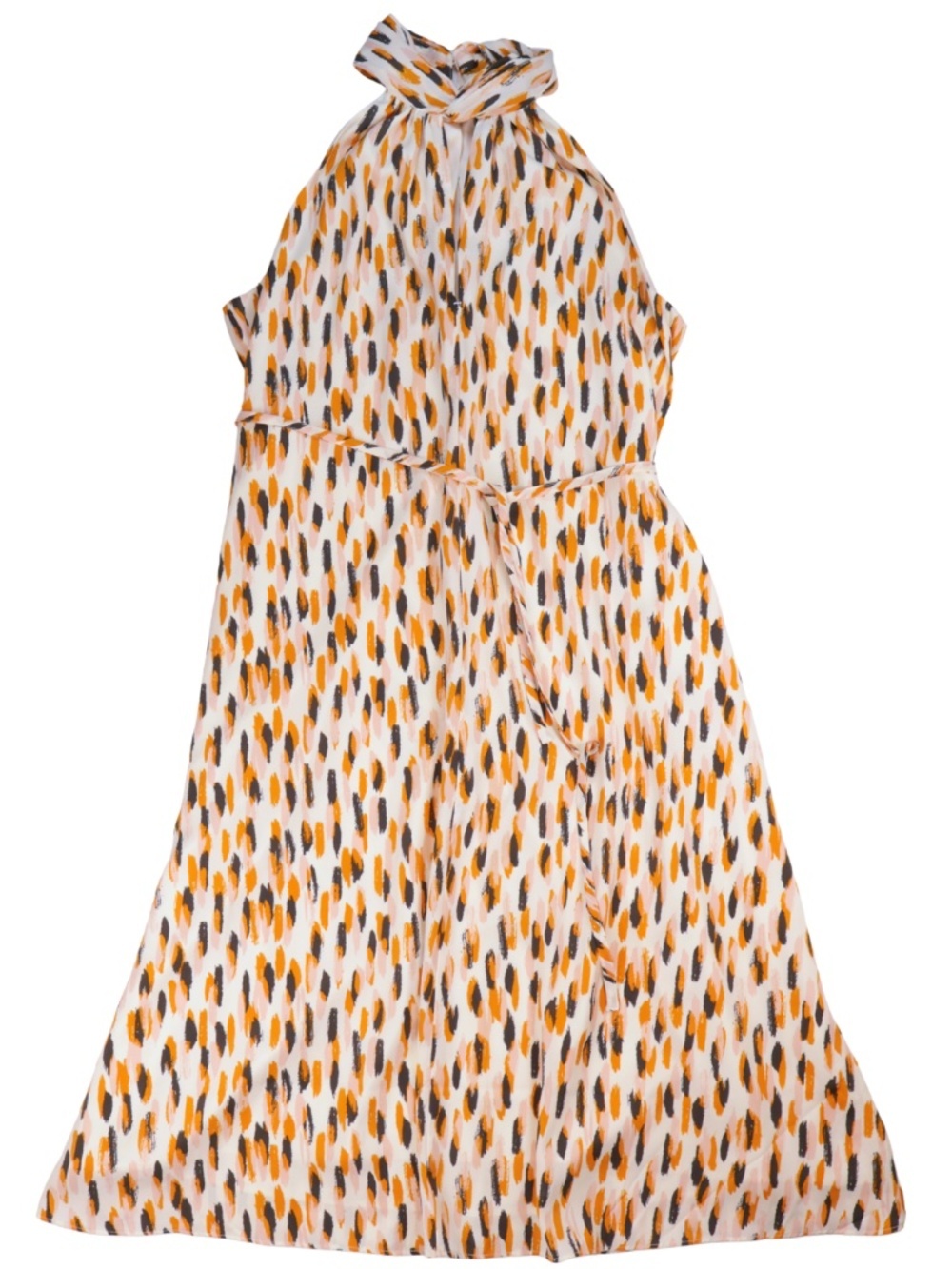 Banana Republic Halter Midi Dress Medium Petite Silky Tie Waist Dress
